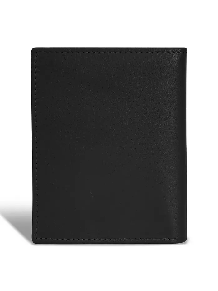 Мужской вертикальный кожаный кошелек Onyx Collection CHAMPS — изображение 2 из 6, черный