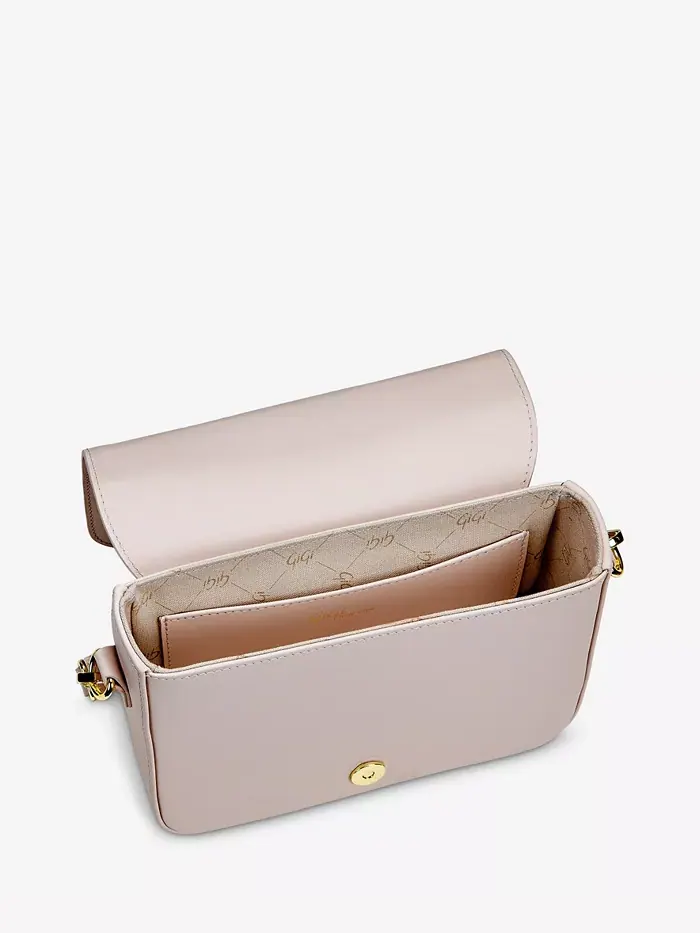 Мини-сумка через плечо Lily из плетеной кожи GiGi New York — изображение 3 из 6, нудовый