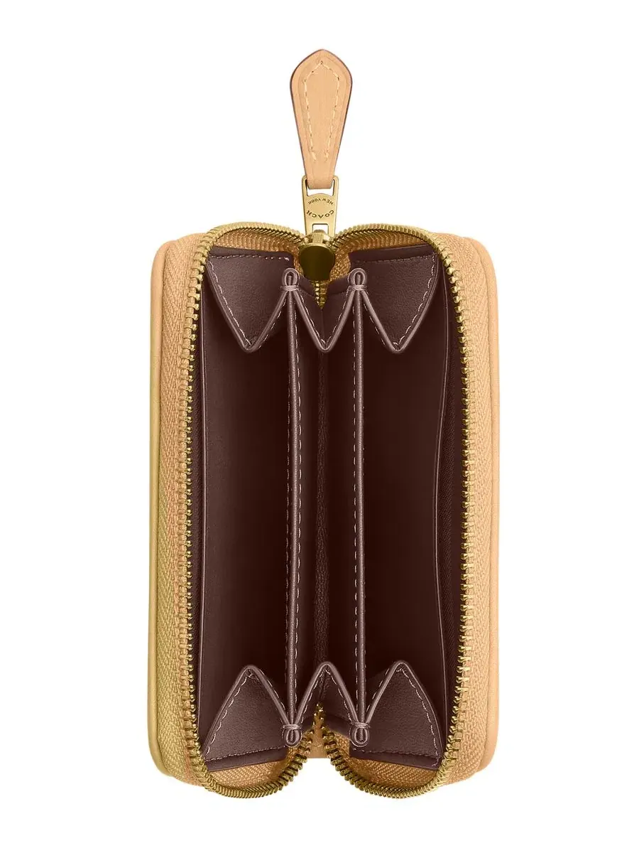 Картхолдер COACH Essential Small Signature Jacquard Zip Around Wallet — изображение 3 из 3, хаки светлый