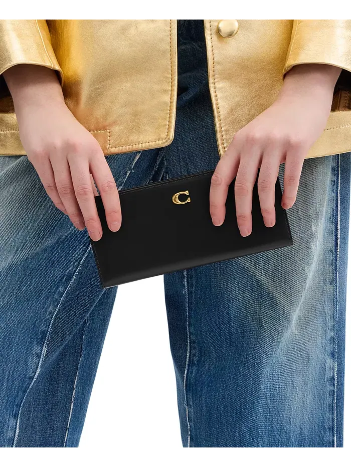 Элегантный кожаный кошелек Essential Slim COACH — изображение 2 из 4, черный