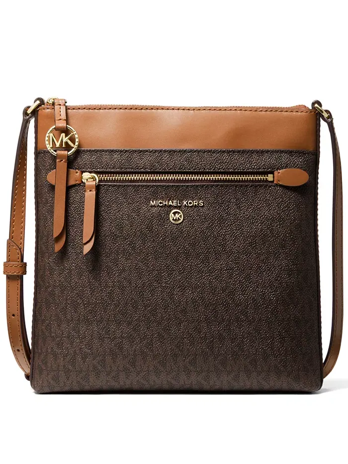 Сумка женская малая кросс-боди mk sig semi lux sm Michael Kors Jet Set Charm — изображение 1 из 4, коричневый