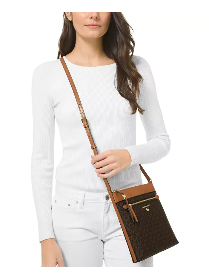 Сумка женская малая кросс-боди mk sig semi lux sm Michael Kors Jet Set Charm — изображение 4 из 4, коричневый