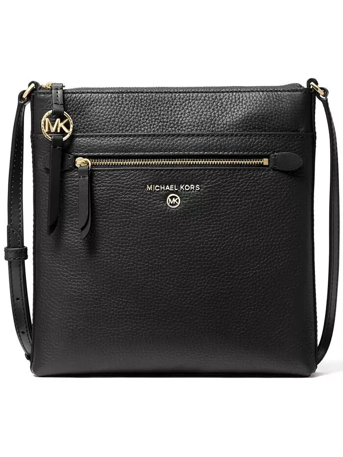 Сумка женская малая тисненая кожа pebble Michael Kors Jet Set Charm NS Flat Crossbody — изображение 1 из 5, черный