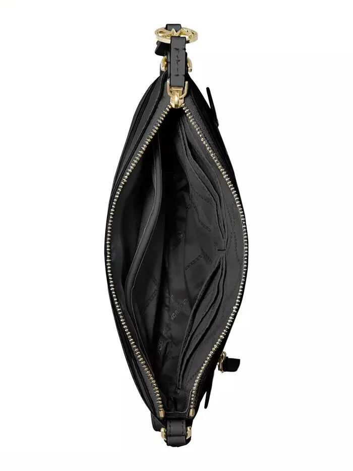 Сумка женская малая тисненая кожа pebble Michael Kors Jet Set Charm NS Flat Crossbody — изображение 3 из 5, черный