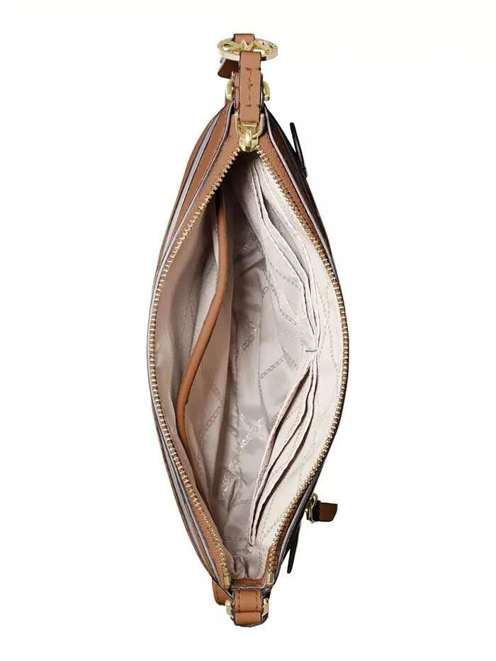 Сумка женская малая тисненая кожа pebble Michael Kors Jet Set Charm NS Flat Crossbody — изображение 3 из 5, коричневый