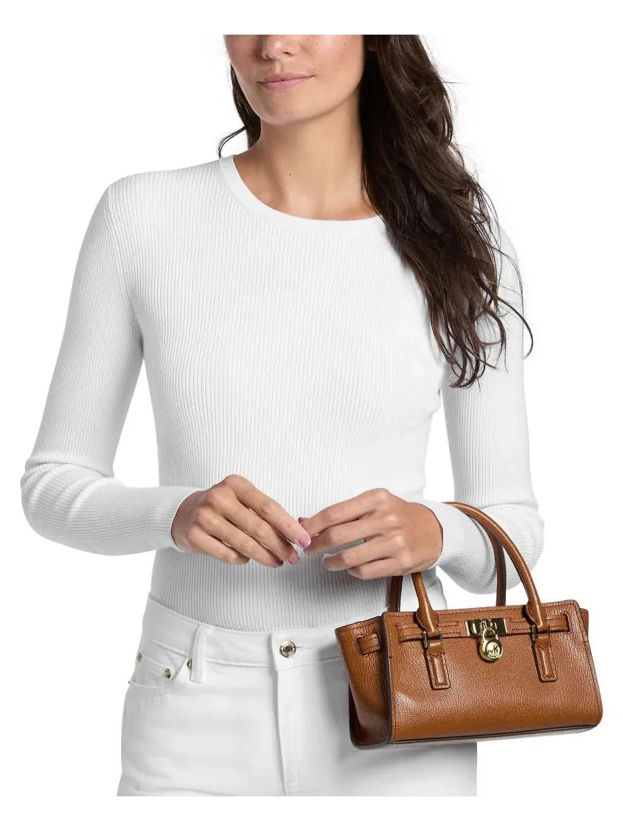 Сумка женская очень малая кросс-боди 100% кожа Michael Kors Hamilton East West — изображение 2 из 6, коричневый