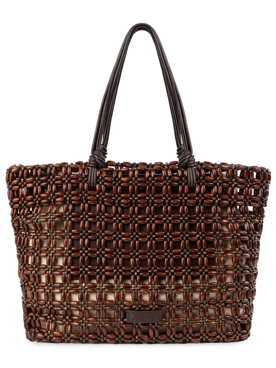Сумка-тоут большая Raye Bead Sam Edelman — изображение 2 из 7, темный коричневый