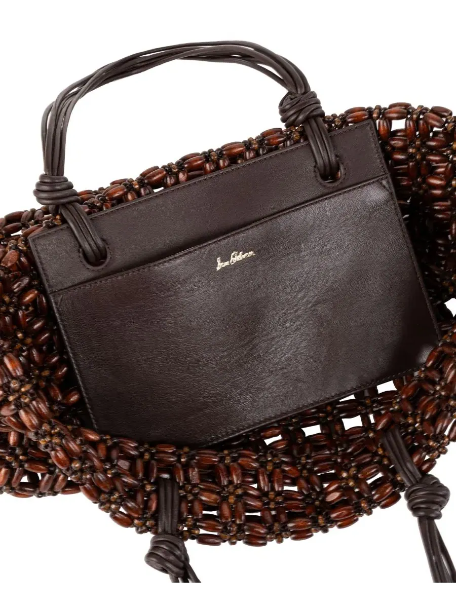 Сумка-тоут большая Raye Bead Sam Edelman — изображение 5 из 7, темный коричневый