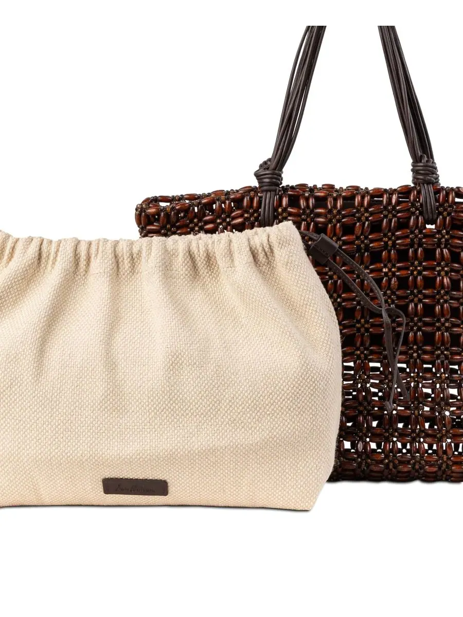 Сумка-тоут большая Raye Bead Sam Edelman — изображение 7 из 7, темный коричневый