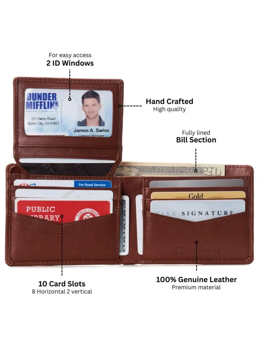 Мужской деловой портфель Connor Executive Bifold | Портфель для деловых вещей | Высококачественная — 4