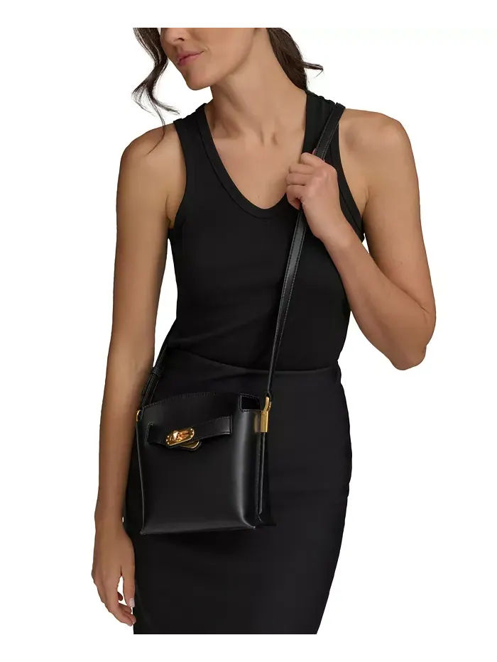 Сумка кросс-боди Bridgehampton с поворотным замком Donna Karan New York — изображение 6 из 6, черный/золотистый