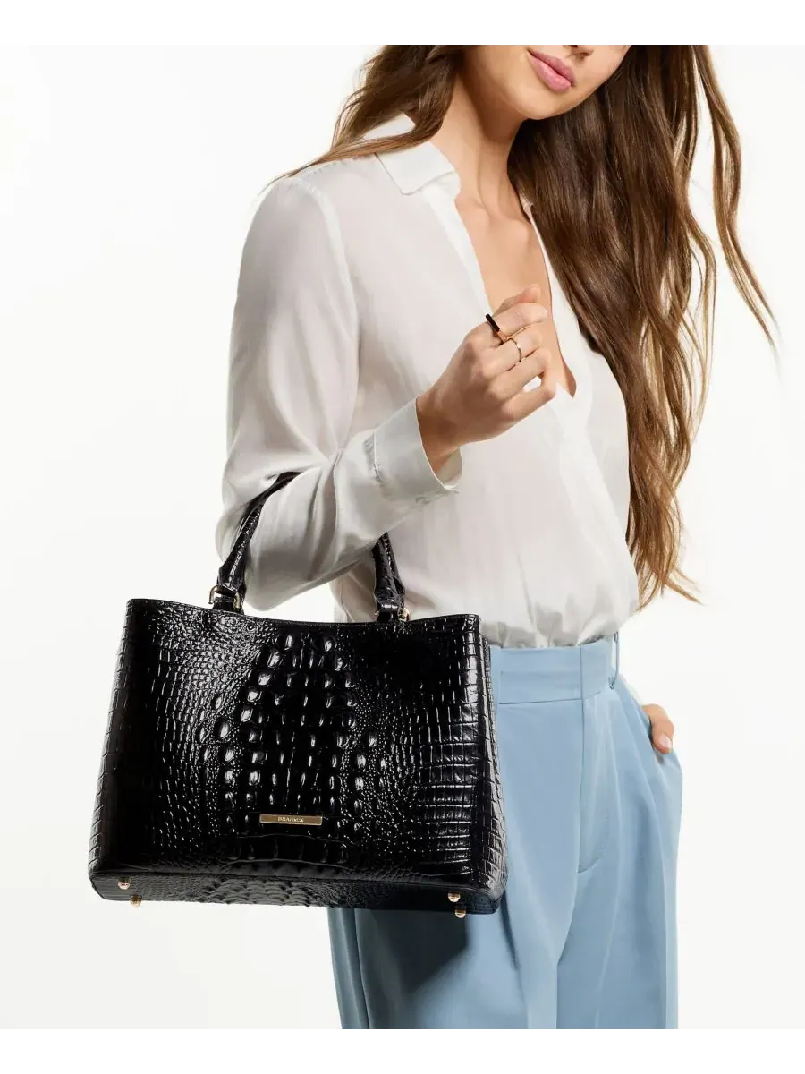 Сумка-мессенджер Denise Medium Melbourne из натуральной кожи Brahmin — изображение 6 из 10, черный