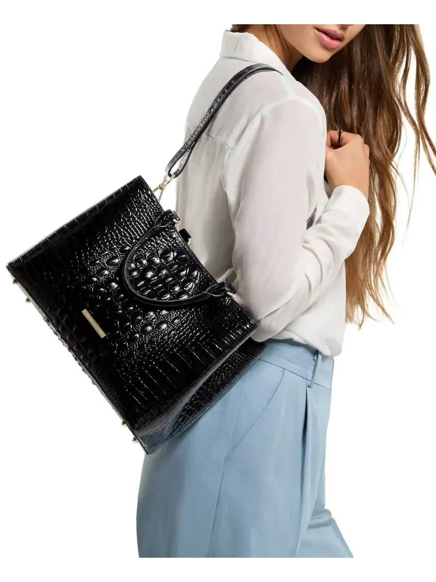 Сумка-мессенджер Denise Medium Melbourne из натуральной кожи Brahmin — изображение 9 из 10, черный
