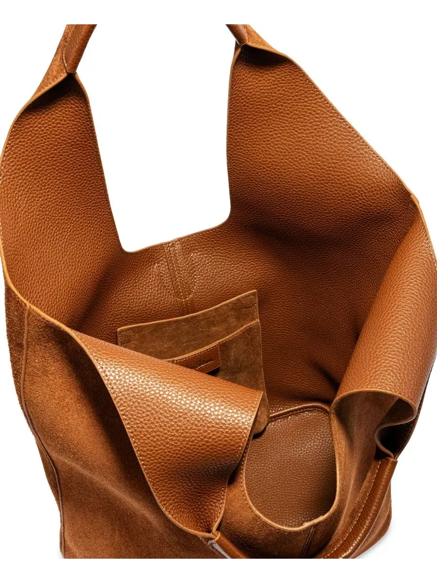 Сумка-шопер Lucy Buckle Medium Tote из кожи Sam Edelman — изображение 4 из 7, темный коньячный