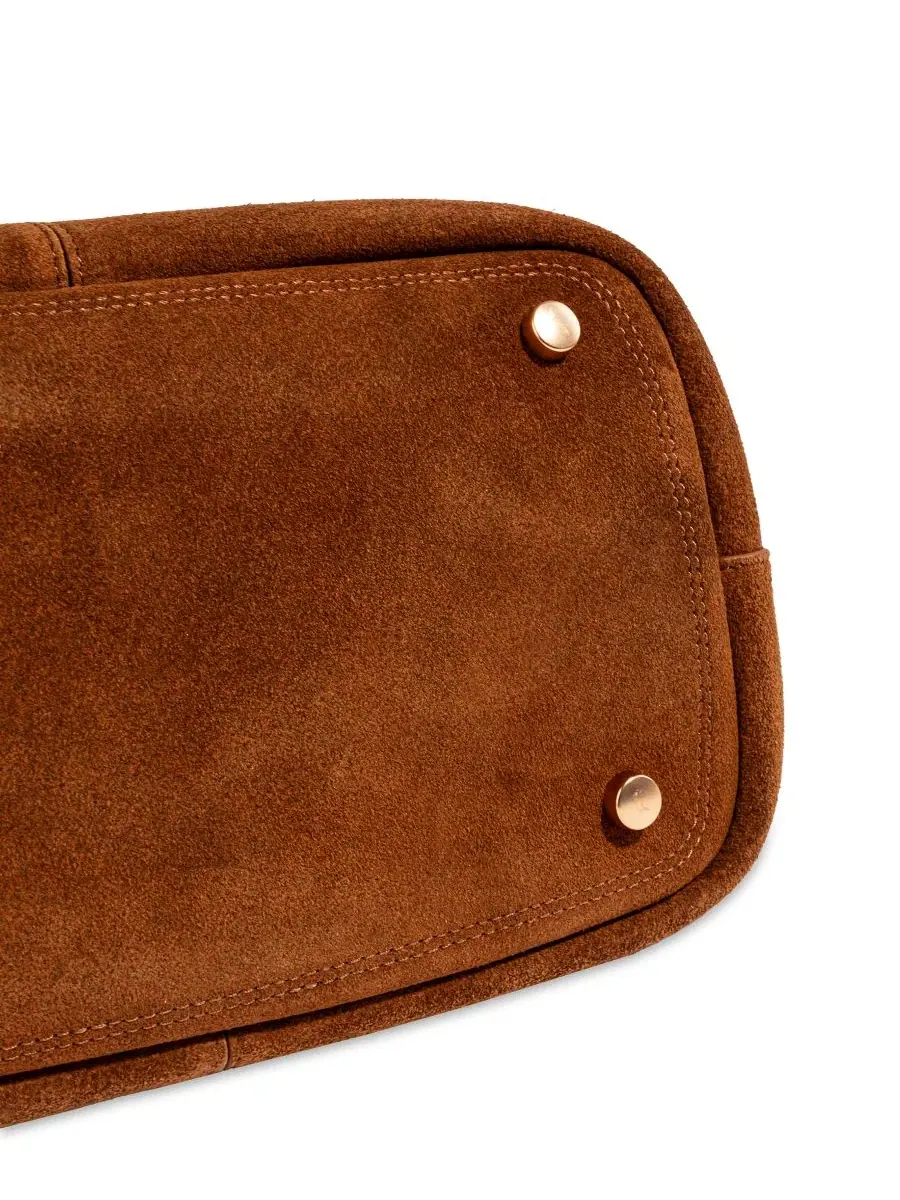 Сумка-шопер Lucy Buckle Medium Tote из кожи Sam Edelman — изображение 5 из 7, темный коньячный
