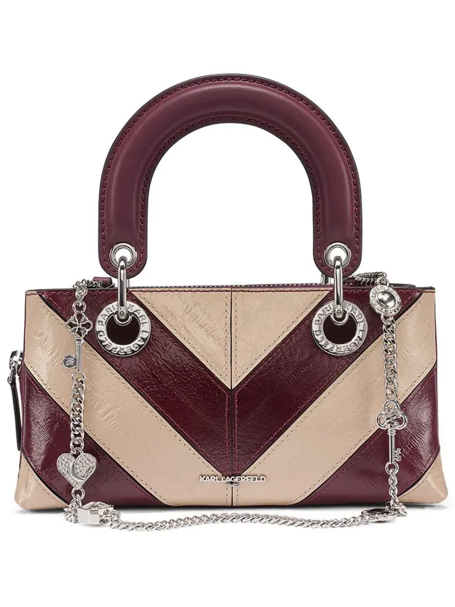 Сумка через плечо Benoite Small Leather Satchel KARL LAGERFELD PARIS — изображение 1 из 5, белый