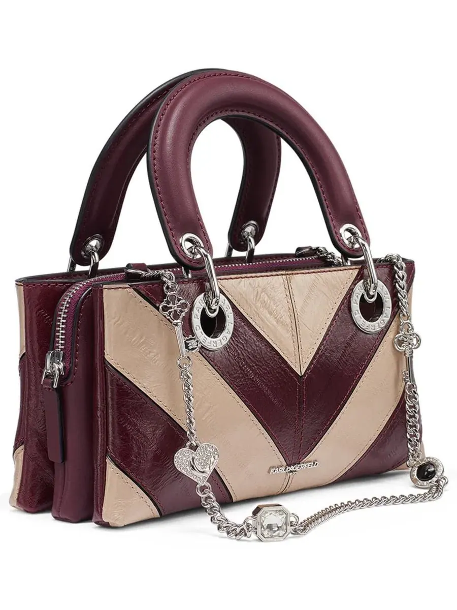 Сумка через плечо Benoite Small Leather Satchel KARL LAGERFELD PARIS — изображение 3 из 5, белый