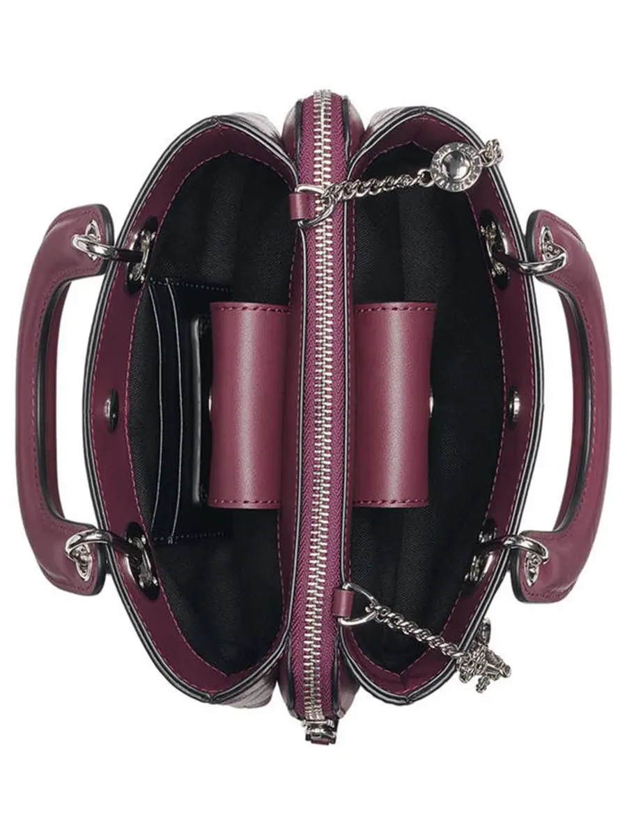 Сумка через плечо Benoite Small Leather Satchel KARL LAGERFELD PARIS — изображение 4 из 5, белый