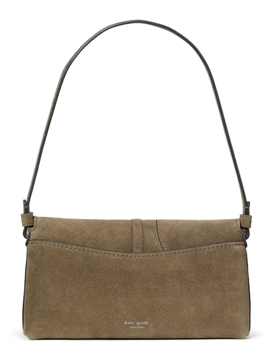 Сумка через плечо с клапаном Loop Dot Patchwork Small Suede kate spade new york — изображение 2 из 6, бежевый