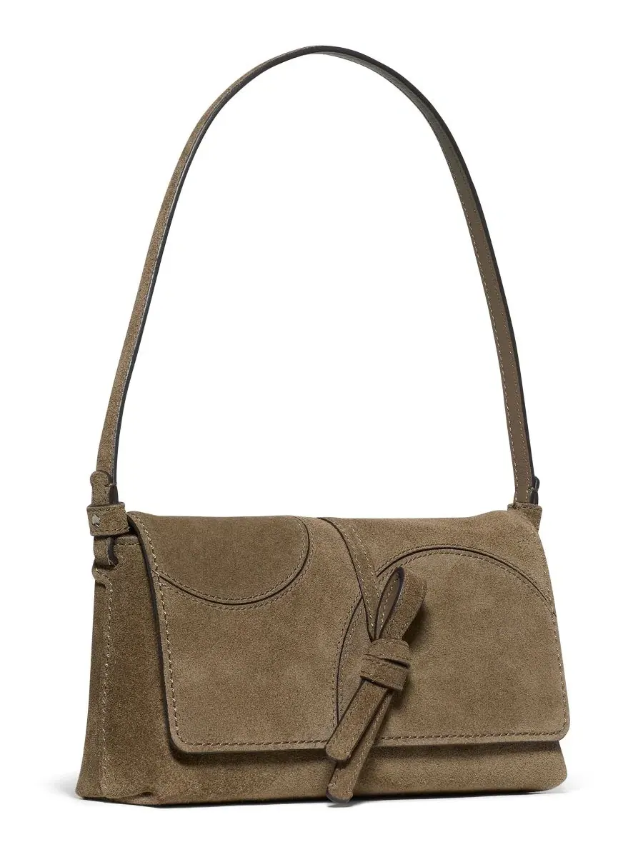 Сумка через плечо с клапаном Loop Dot Patchwork Small Suede kate spade new york — изображение 3 из 6, бежевый