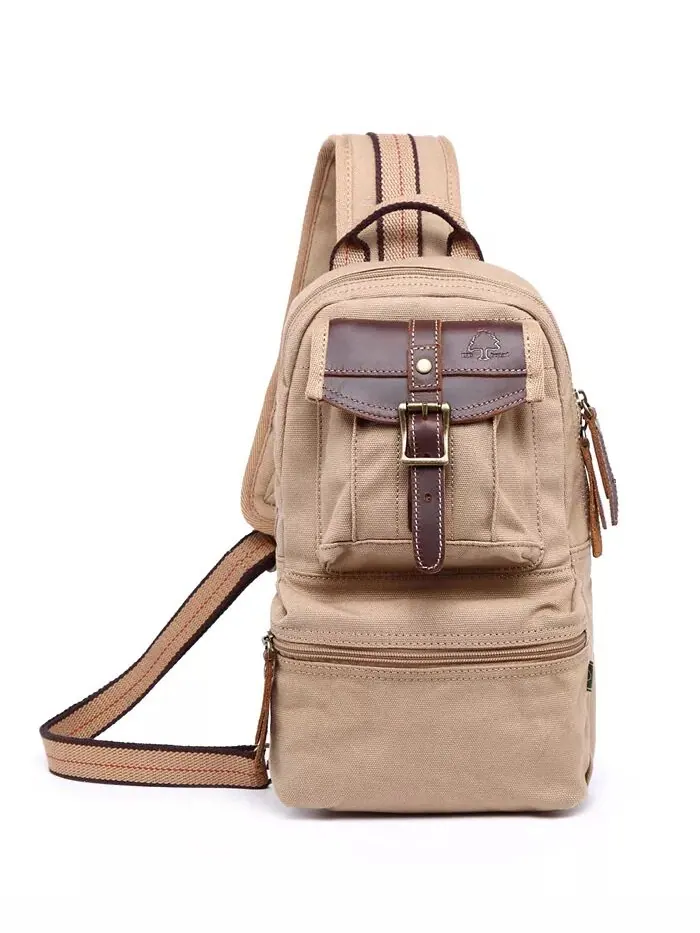 Сумка-слинг Turtle Ridge Canvas TSD BRAND — изображение 1 из 10, верблюжий