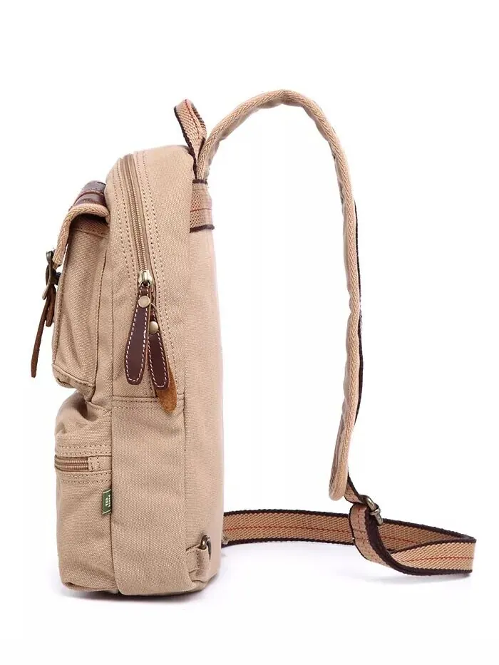 Сумка-слинг Turtle Ridge Canvas TSD BRAND — изображение 4 из 10, верблюжий