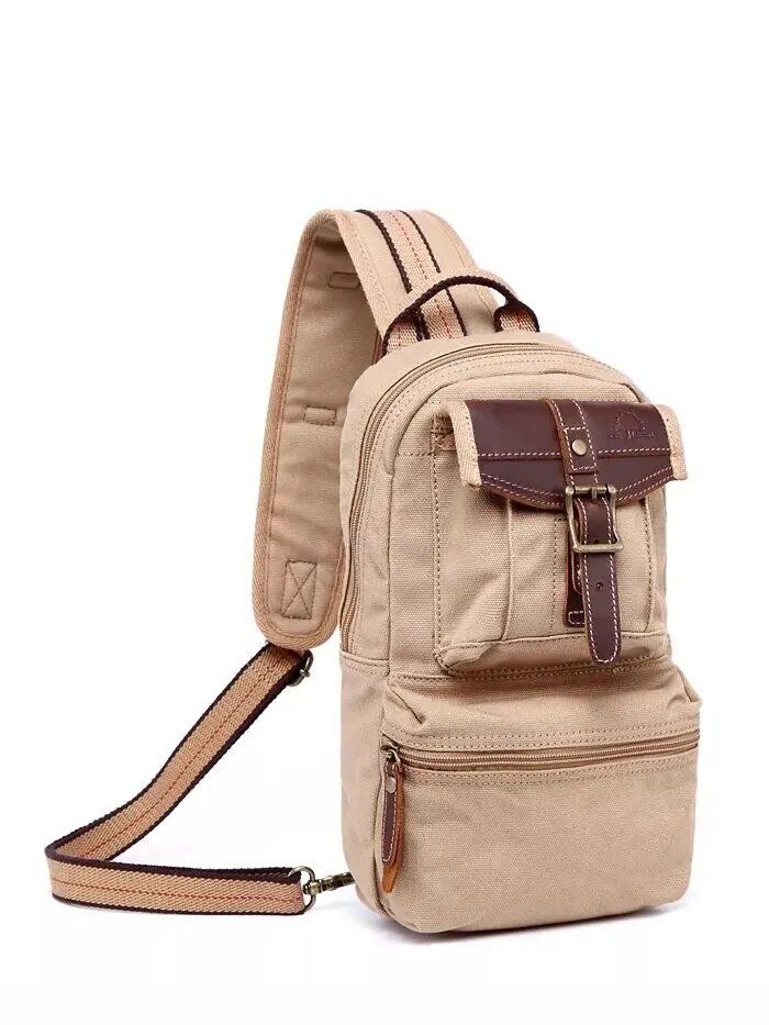 Сумка-слинг Turtle Ridge Canvas TSD BRAND — изображение 6 из 10, верблюжий