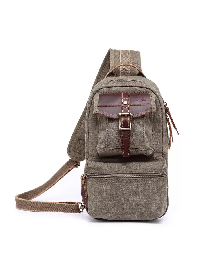 Сумка-слинг Turtle Ridge Canvas TSD BRAND — изображение 1 из 9, оливковый
