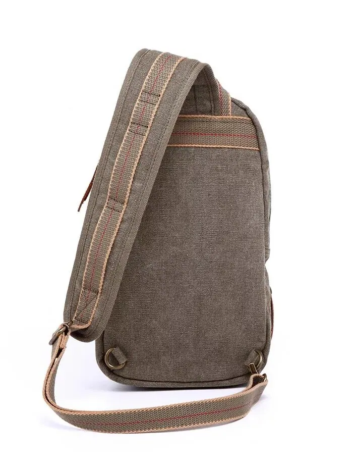 Сумка-слинг Turtle Ridge Canvas TSD BRAND — изображение 2 из 9, оливковый