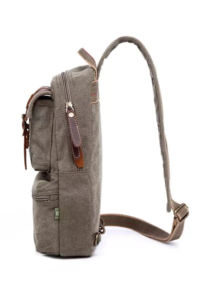 Сумка-слинг Turtle Ridge Canvas TSD BRAND — изображение 3 из 9, оливковый
