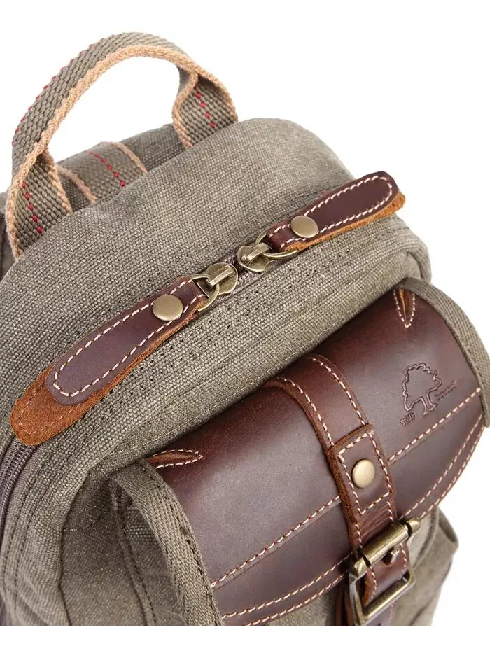 Сумка-слинг Turtle Ridge Canvas TSD BRAND — изображение 7 из 9, оливковый