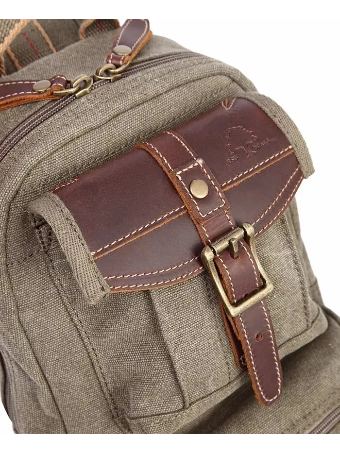 Сумка-слинг Turtle Ridge Canvas TSD BRAND — изображение 8 из 9, оливковый