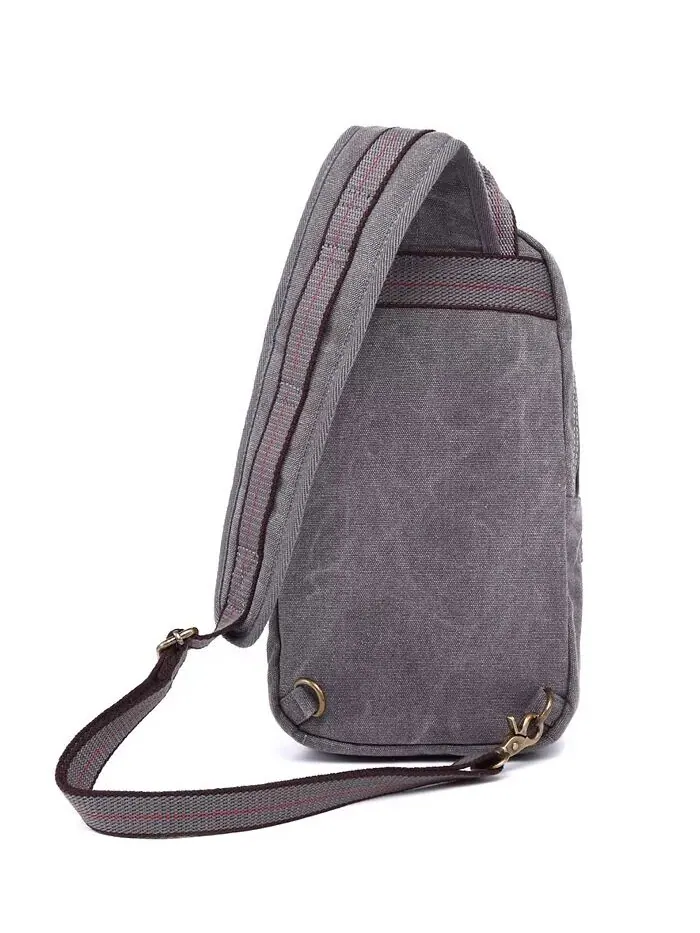 Сумка-слинг Turtle Ridge Canvas TSD BRAND — изображение 2 из 9, серый