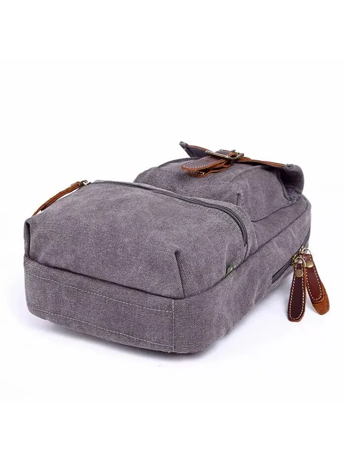 Сумка-слинг Turtle Ridge Canvas TSD BRAND — изображение 6 из 9, серый