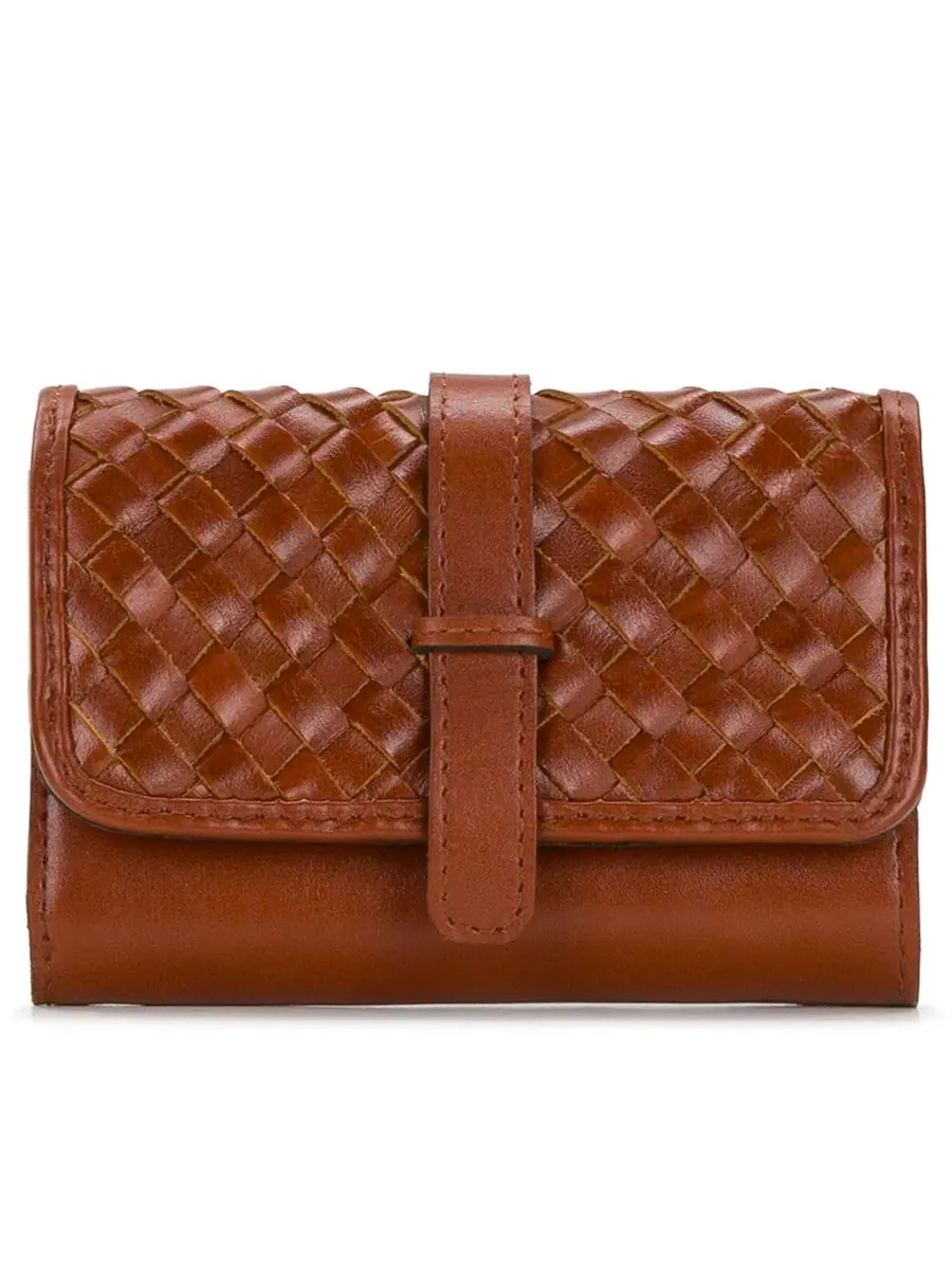 Кошелек Perla Woven Leather из кожи Patricia Nash — изображение 1 из 7, коричневый
