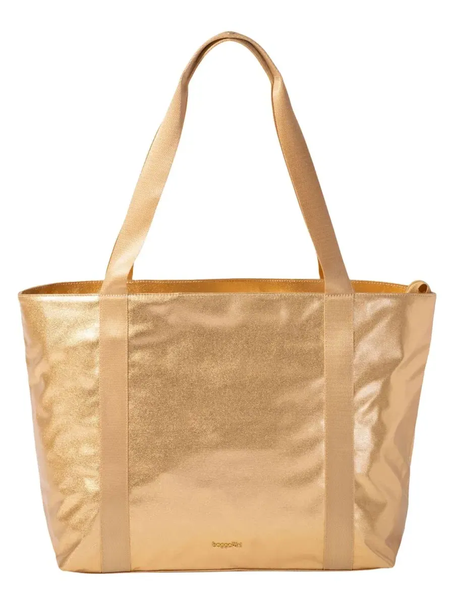 Сумка-тоут с отделением для ноутбука, модель Via Tote Baggallini — изображение 1 из 4, золотистый металлик