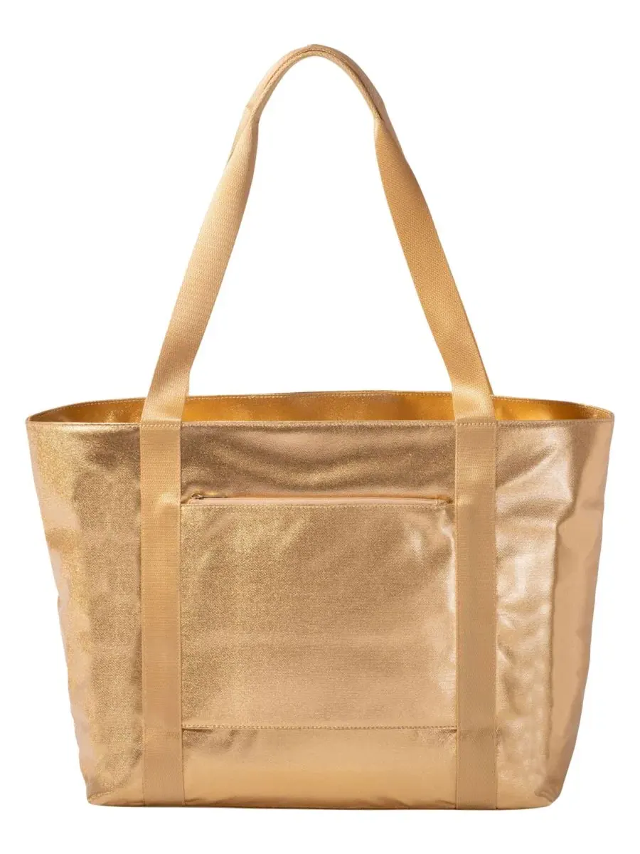Сумка-тоут с отделением для ноутбука, модель Via Tote Baggallini — изображение 2 из 4, золотистый металлик