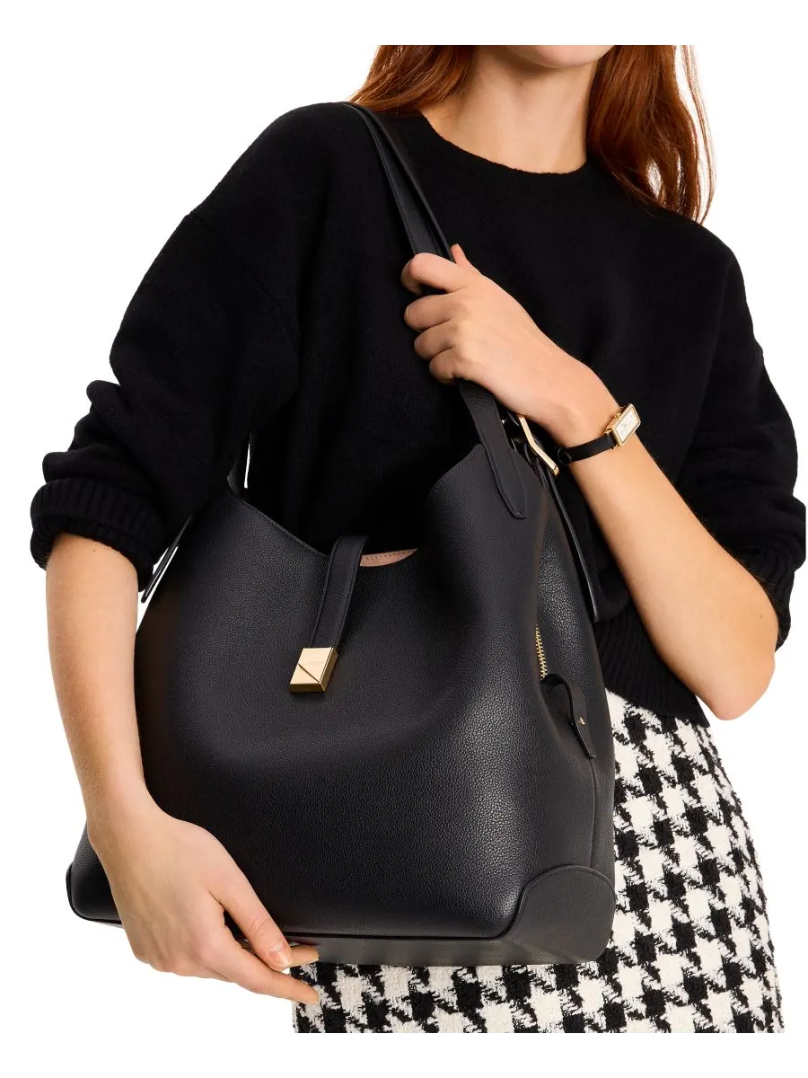 Большая сумка через плечо Deco из зернистой кожи kate spade new york — изображение 2 из 6, черный