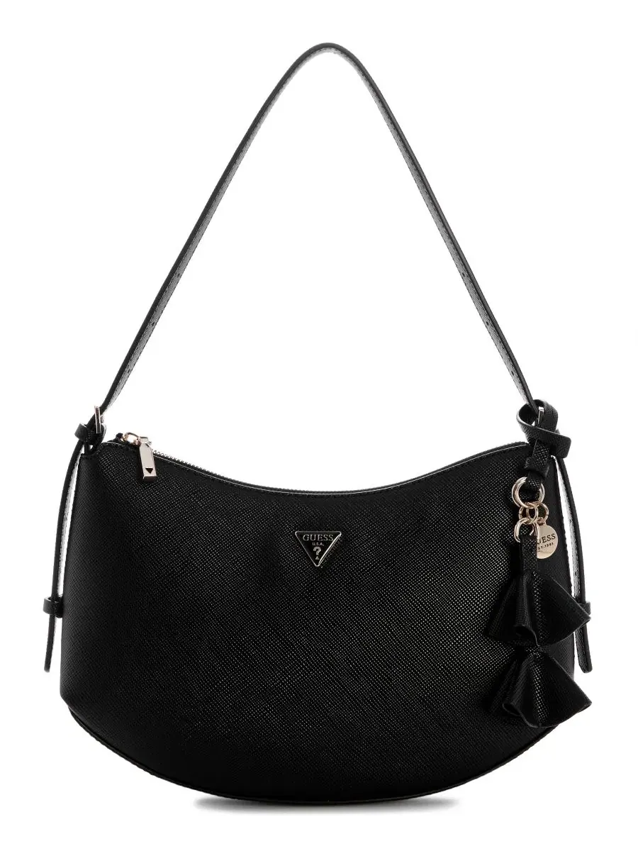 Сумка через плечо с декоративной кисточкой Danielle Small Zip-Top Shoulder Handbag GUESS — изображение 1 из 5, черный