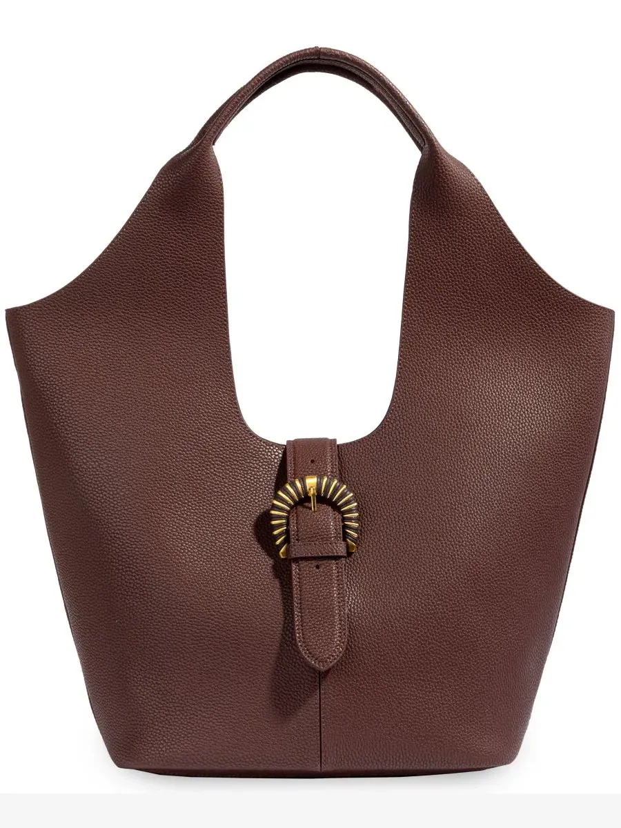 Сумка-тоут с пряжкой Lucy Medium Buckle Tote Sam Edelman — изображение 1 из 7, коричневый