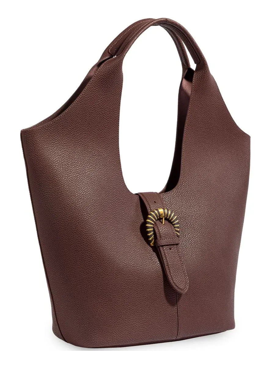 Сумка-тоут с пряжкой Lucy Medium Buckle Tote Sam Edelman — изображение 3 из 7, коричневый