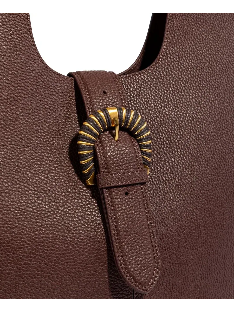 Сумка-тоут с пряжкой Lucy Medium Buckle Tote Sam Edelman — изображение 6 из 7, коричневый