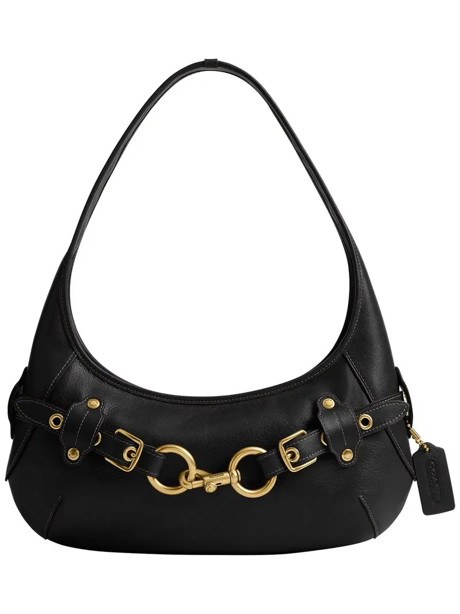Сумка через плечо из натуральной кожи, средняя, с поясом COACH