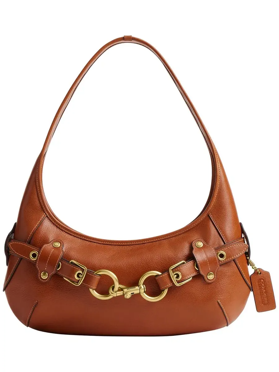 Сумка через плечо из кожи с ремнем, средняя COACH