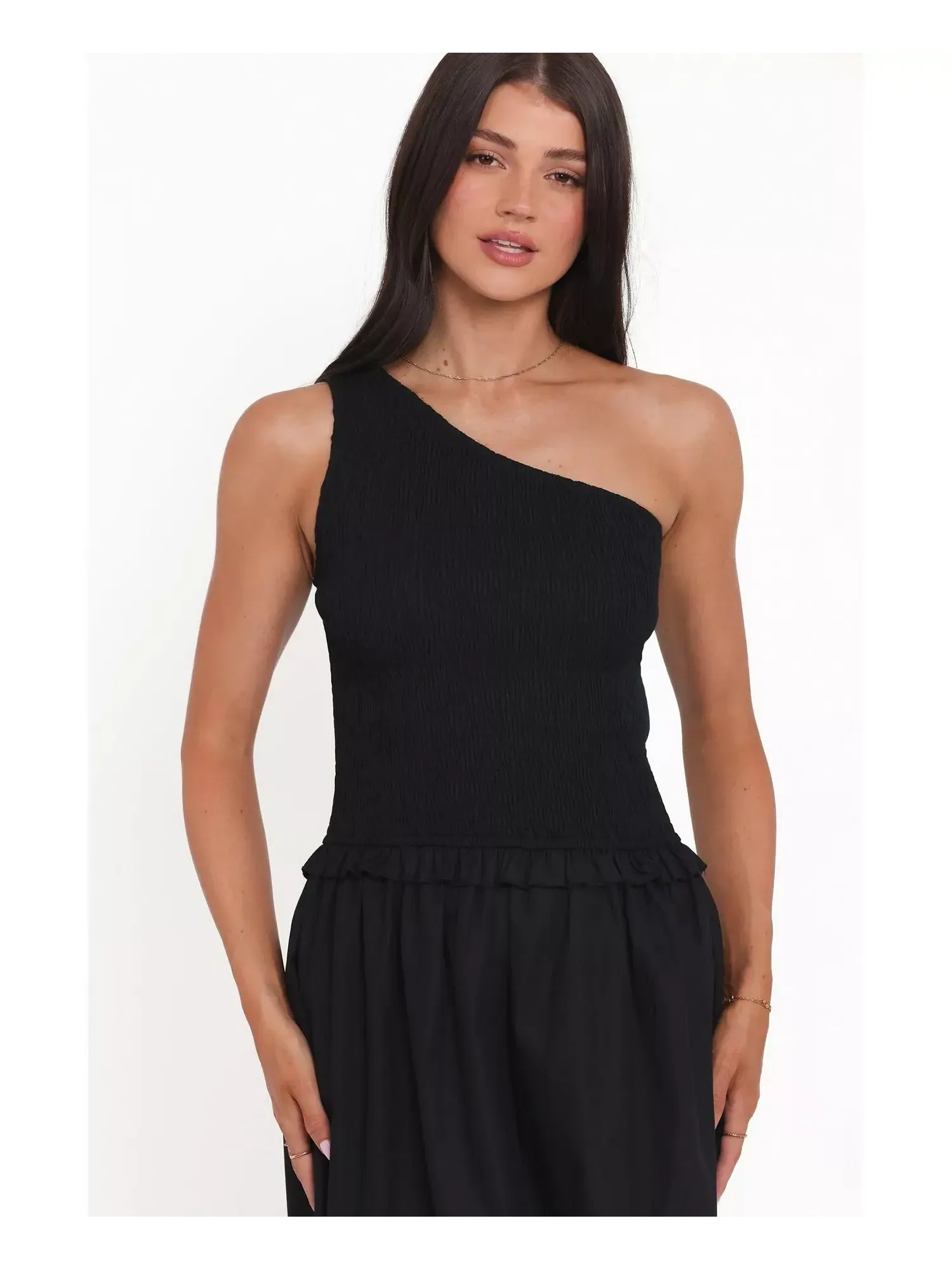 Платье Petal and Pup Myla One Shoulder Maxi — изображение 3 из 3, черный