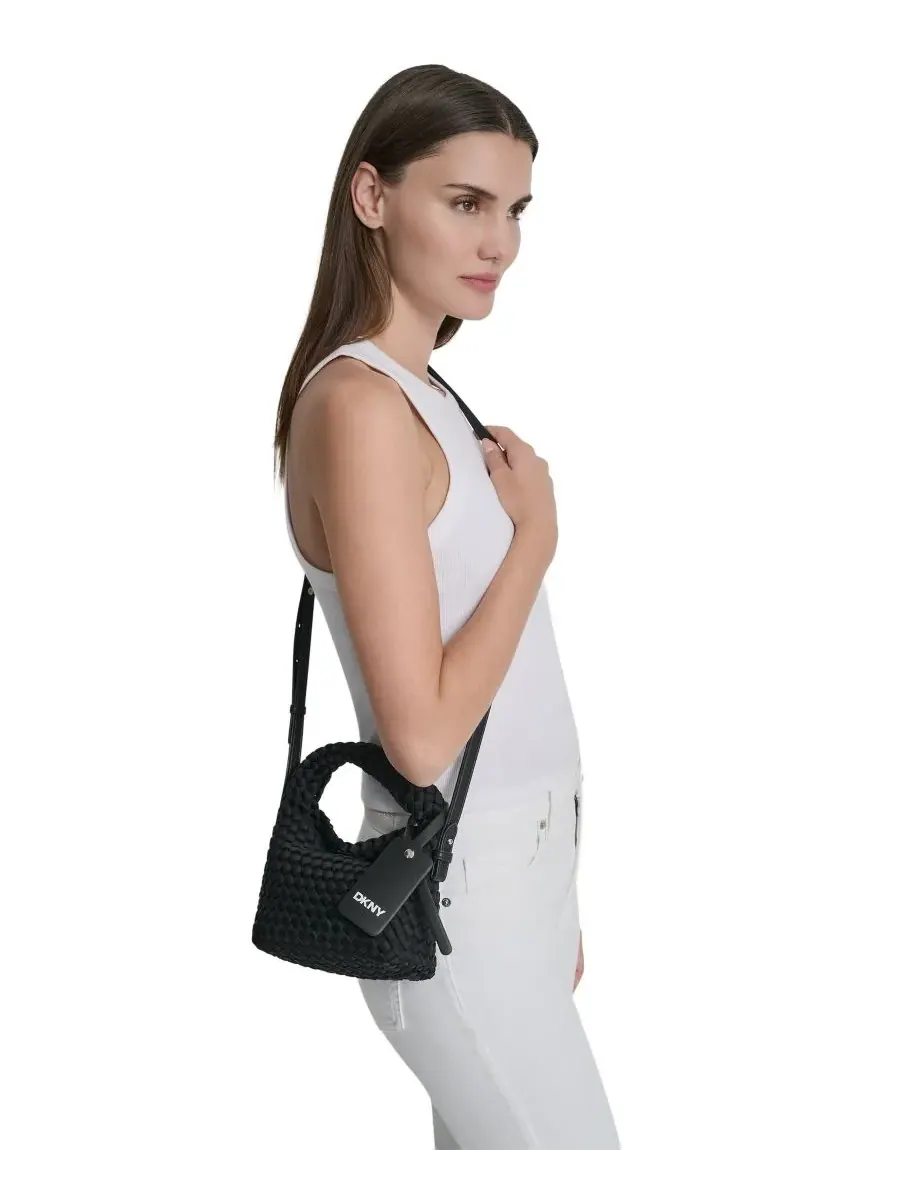 Сумка через плечо Giselle с магнитной застежкой DKNY — изображение 5 из 6, черный/серебристый