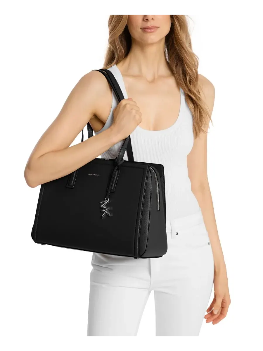 Сумка женская тоут кожа Michael Kors Laila — изображение 3 из 3, черный/серебристый