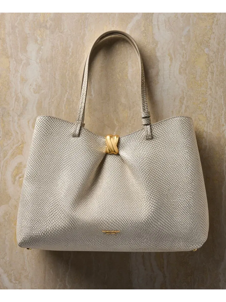 Большая сумка-тоут из камбрика Donna Karan New York — изображение 3 из 7, золотистый