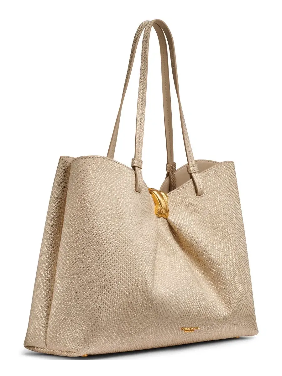 Большая сумка-тоут из камбрика Donna Karan New York — изображение 4 из 7, золотистый