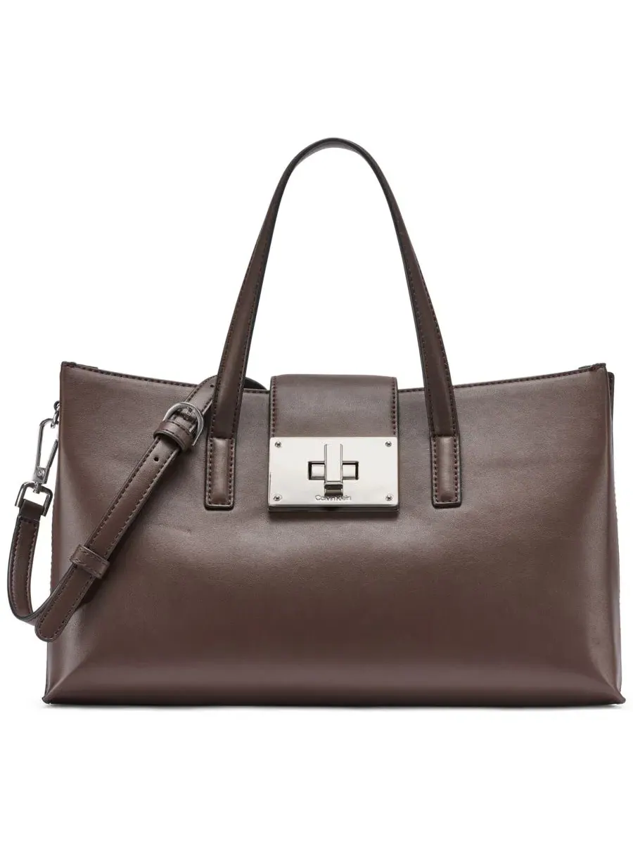 Сумка через плечо Saige Medium Satchel Calvin Klein — изображение 10 из 10, черный/серебристый